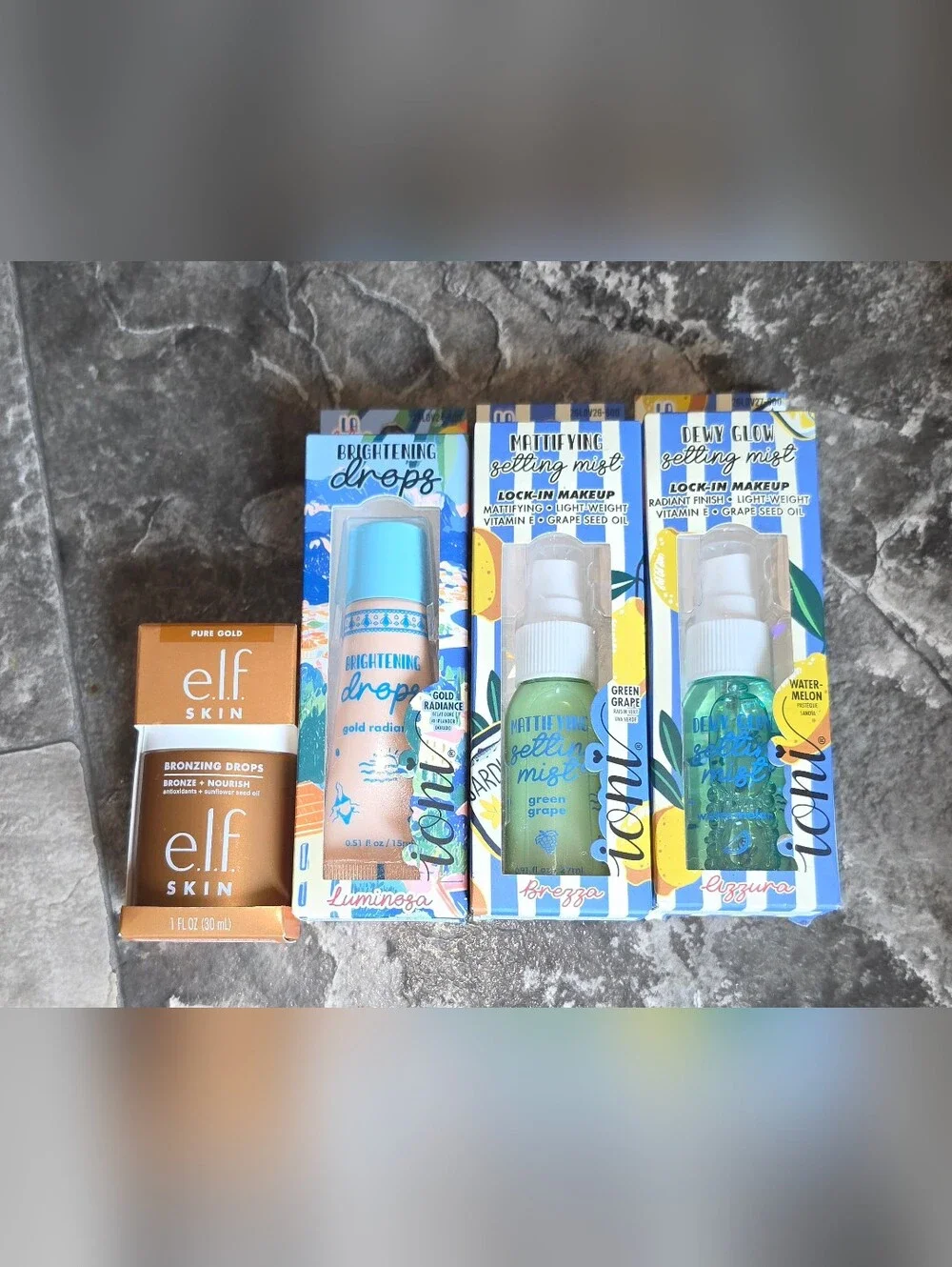 Elf Bronzer Drops, Ioni Glow Drops, Mattifying & Dewy Mist BNIB